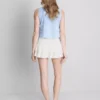 Ruched-waist mini rara skirt
