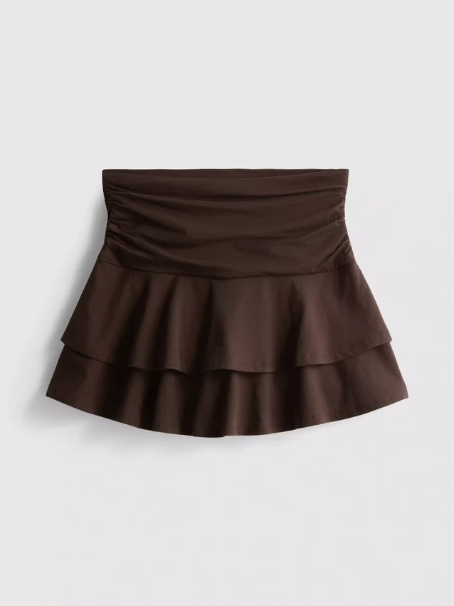 Ruched-waist mini rara skirt