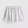 Ruffle hem denim shorts