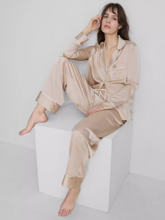 Satin boyfriend pajamas