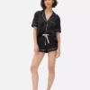 Satin boyfriend short pajama set