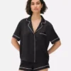 Satin boyfriend short pajama set