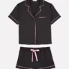 Satin boyfriend short pajama set