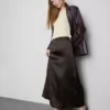Satin circle maxi skirt