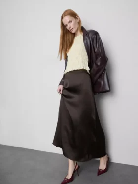 Satin circle maxi skirt