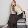 Satin circle maxi skirt
