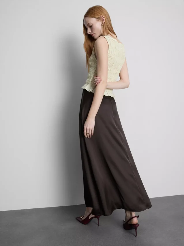 Satin circle maxi skirt