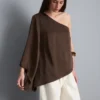 Satin one-shoulder asymmetrical top