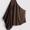 Satin one-shoulder asymmetrical top