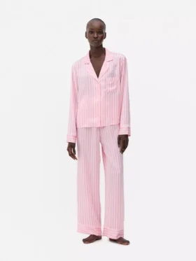 Satin striped pajamas