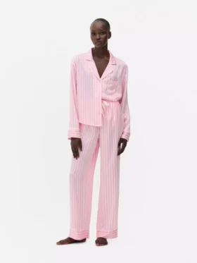 Satin striped pajamas