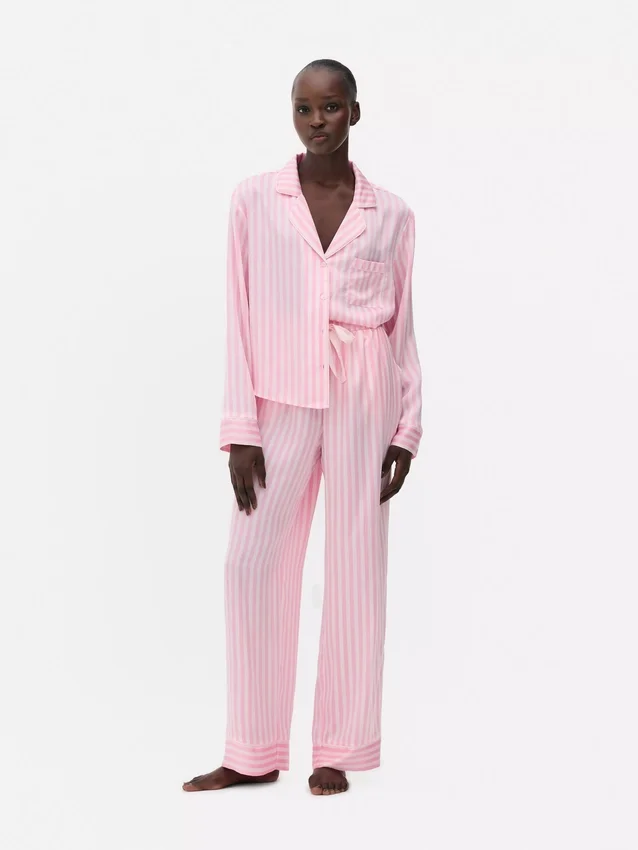 Satin striped pajamas