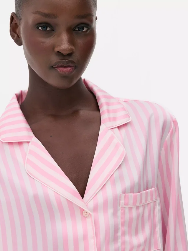 Satin striped pajamas