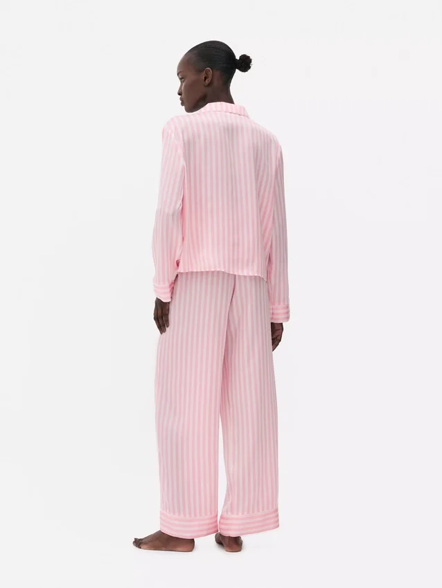 Satin striped pajamas