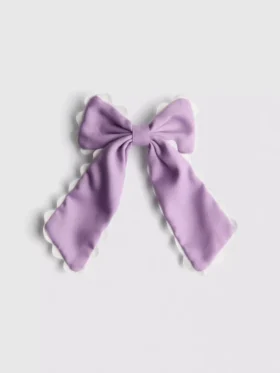 Scallop trim bow hair clip