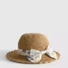 Scallop trim woven hat
