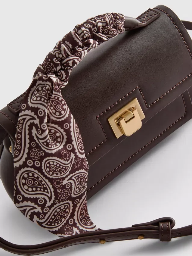 Scarf detail crossbody bag