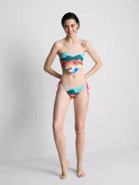 Scenic print bandana bikini top