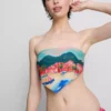 Scenic print bandana bikini top