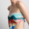 Scenic print bandana bikini top