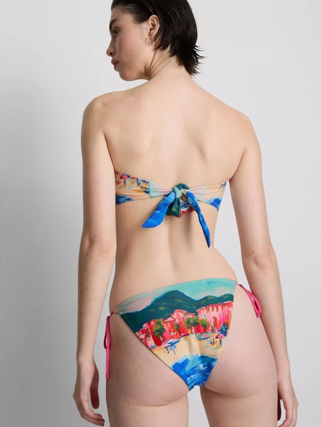 Scenic print bandana bikini top