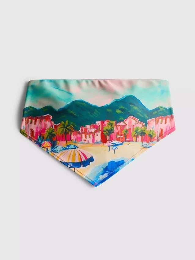 Scenic print bandana bikini top