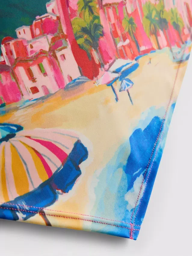 Scenic print bandana bikini top