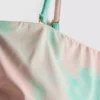 Scenic-print ruched swimsuit