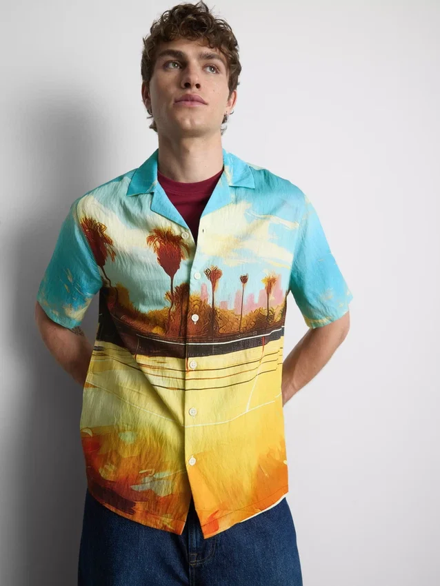 Scenic revere collar shirt
