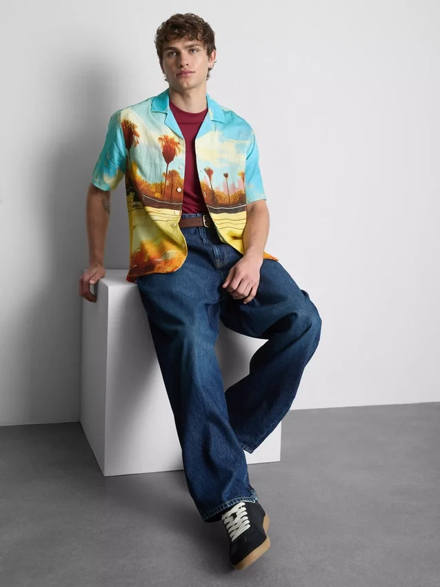 Scenic revere collar shirt