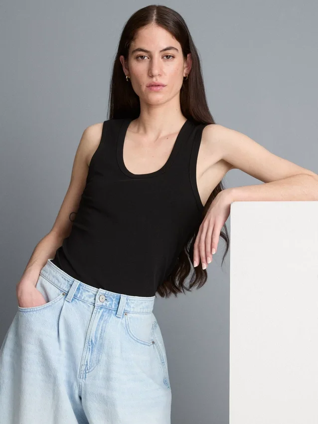 Scoopneck racerback tank top