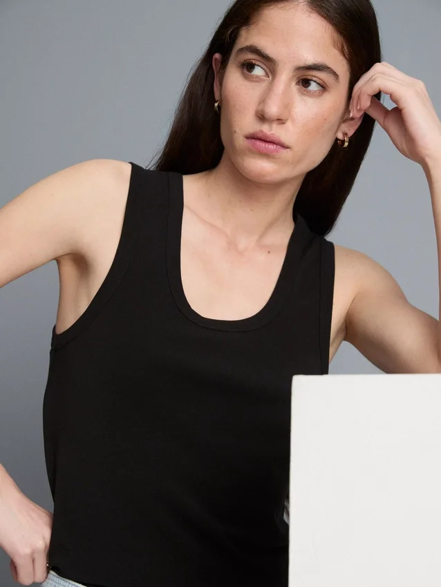 Scoopneck racerback tank top