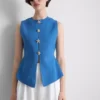 Sculpted button through waistcoat