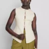 Sculpted button through waistcoat