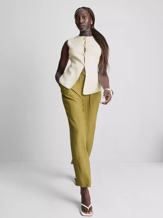 Sculpted button through waistcoat