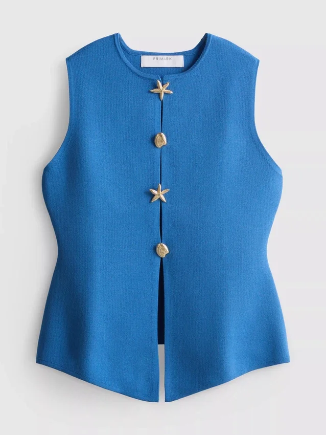 Sculpted button through waistcoat
