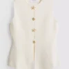 Sculpted button through waistcoat