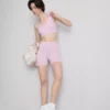 Seamless cross-back active crop top