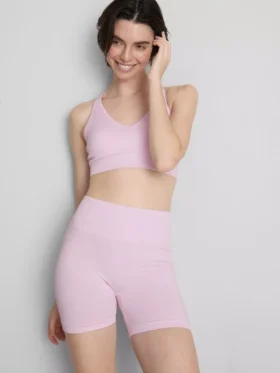 Seamless cross-back active crop top
