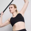 Seamless cross-back active crop top