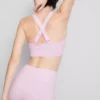 Seamless cross-back active crop top