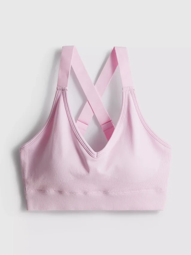 Seamless cross-back active crop top