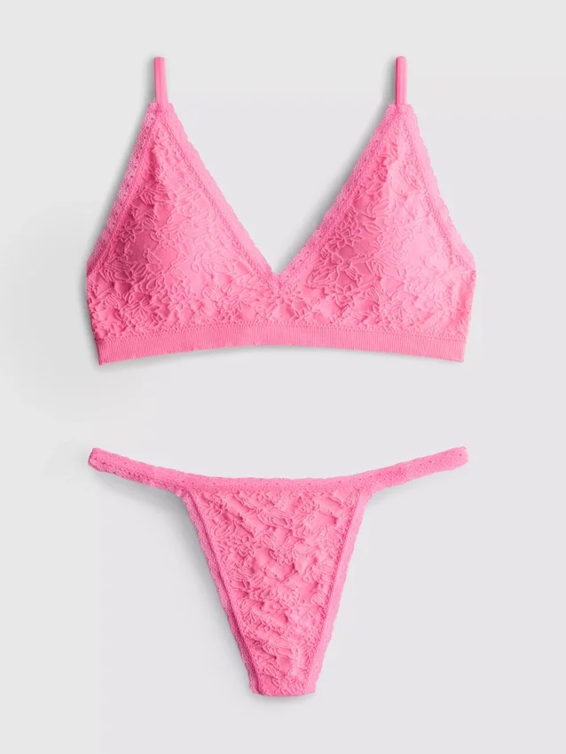 Seamless jacquard triangle underwear set