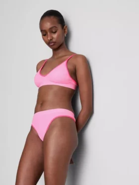 Seamless padded triangle bra and thong set