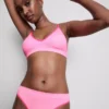 Seamless padded triangle bra and thong set