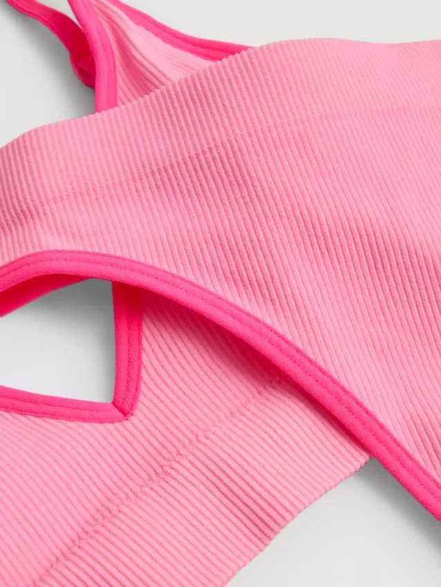 Seamless padded triangle bra and thong set