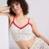 Seamless printed cropped pajama cami