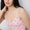 Seamless printed cropped pajama cami