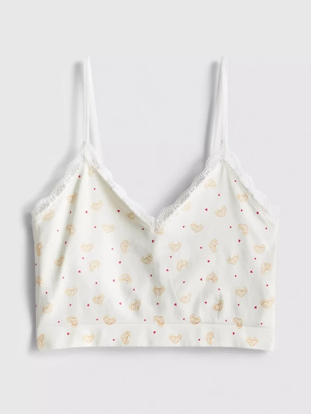 Seamless printed cropped pajama cami