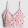 Seamless printed cropped pajama cami